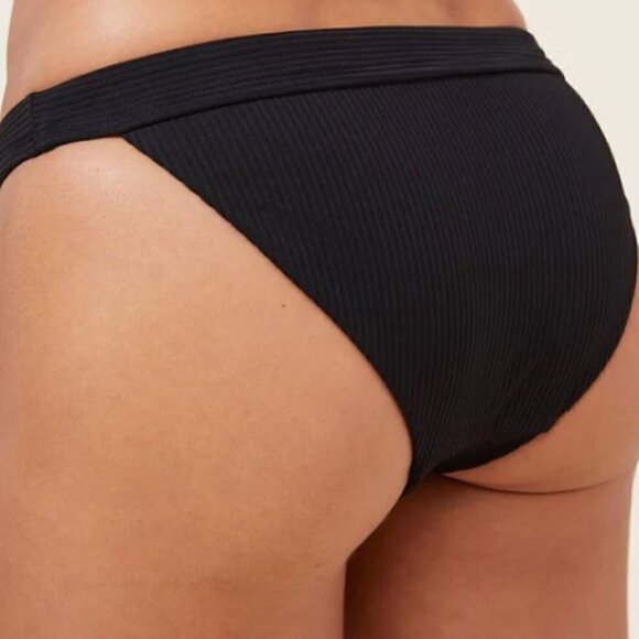 NWT Andie The Banded Cheeky Ribbed Bikini Bottom Black XXXL - Picture 2 of 8